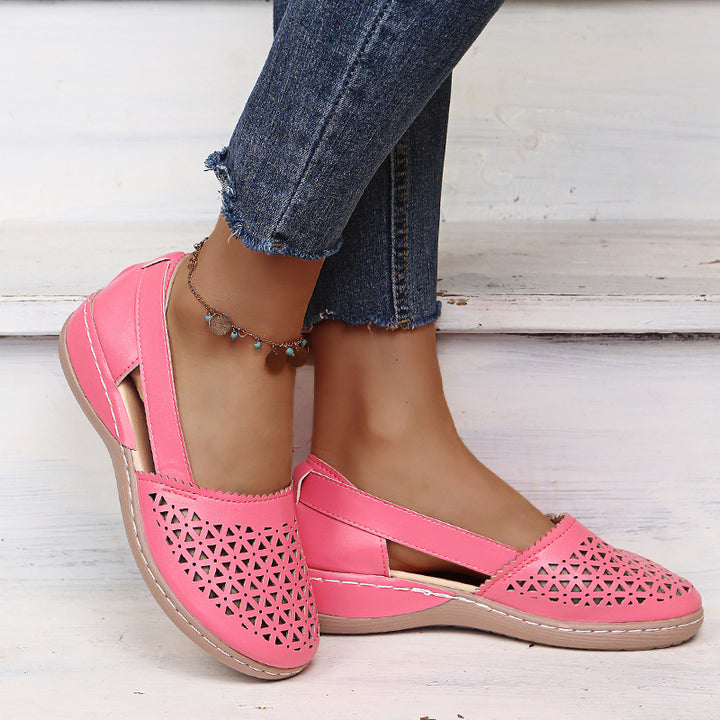 Women's Breathable Cutout Comfort Shoes – Lightweight Slingback Walking Flats