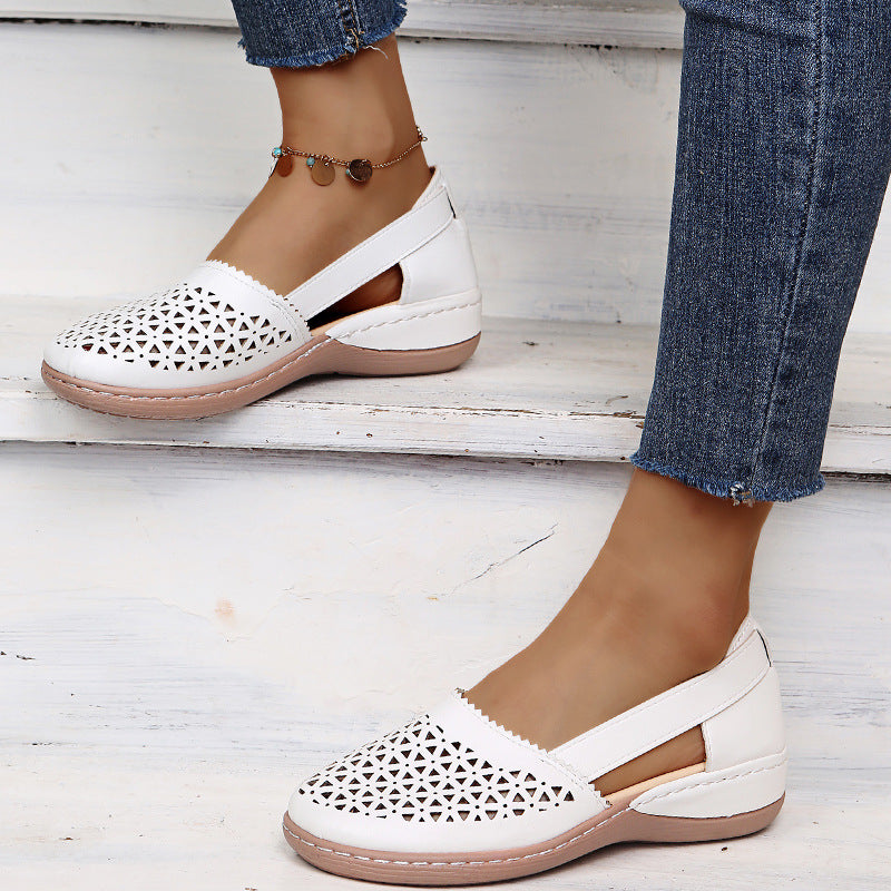 Women's Breathable Cutout Comfort Shoes – Lightweight Slingback Walking Flats