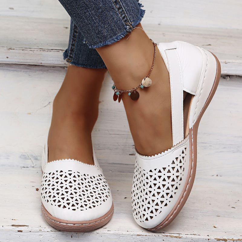 Women's Breathable Cutout Comfort Shoes – Lightweight Slingback Walking Flats