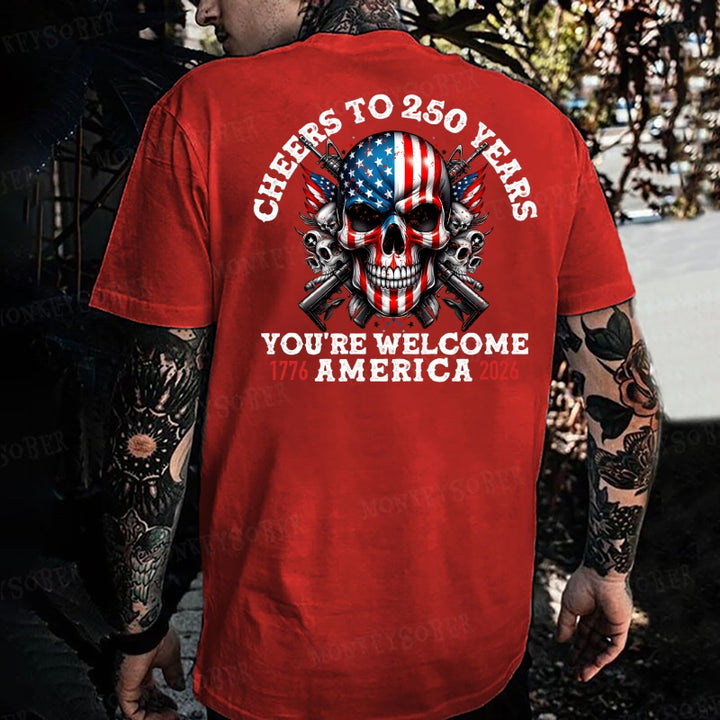 Cheers To 250 Years You're Welcome America 1776-2026 Monkey T-shirt