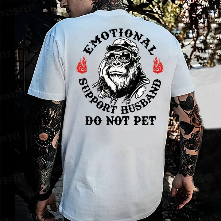 Emotional Support Husband Do Not Pet Monkey T-shirt