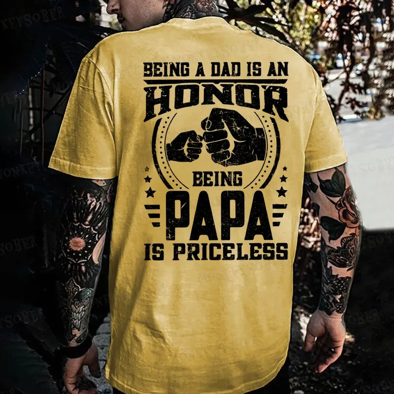 Being A Dad Is An Honor Being A Papa Is Priceless Monkey T-shirt