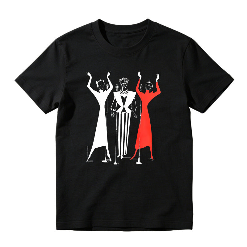 Retro Three Vocal Singers Graphic T-Shirt Vintage Choir Microphone Art Music Lover Short Sleeve Tee