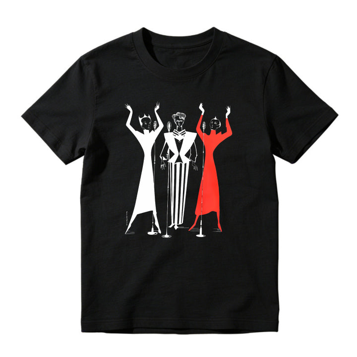 Retro Three Vocal Singers Graphic T-Shirt Vintage Choir Microphone Art Music Lover Short Sleeve Tee