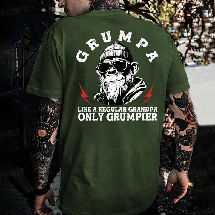 Grumpa Like A Regular Grandpa Only Grumpier Monkey T-shirt