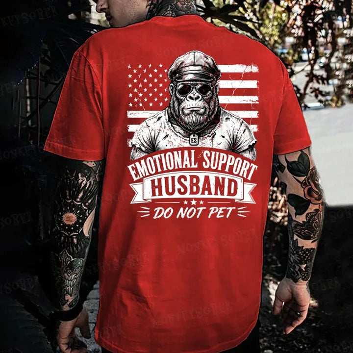 Emotional Support Husband Do Not Pet Monkey T-shirt