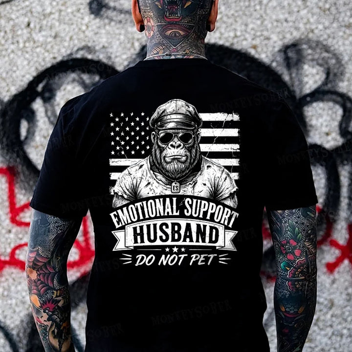 Emotional Support Husband Do Not Pet Monkey T-shirt