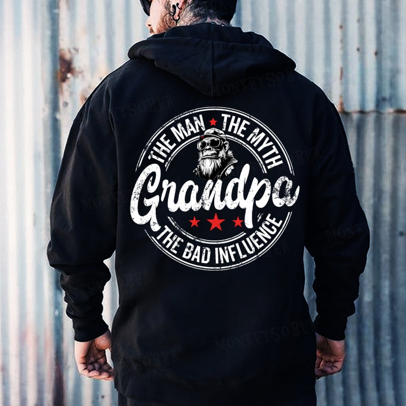 Grandpa The Man The Myth  The Bad Influence Hoodies