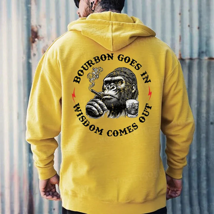 Bourbon Goes In Wisdom Comes Out Hoodies