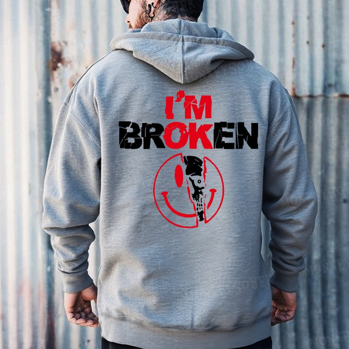 I'm Broken Skull Smile Hoodies