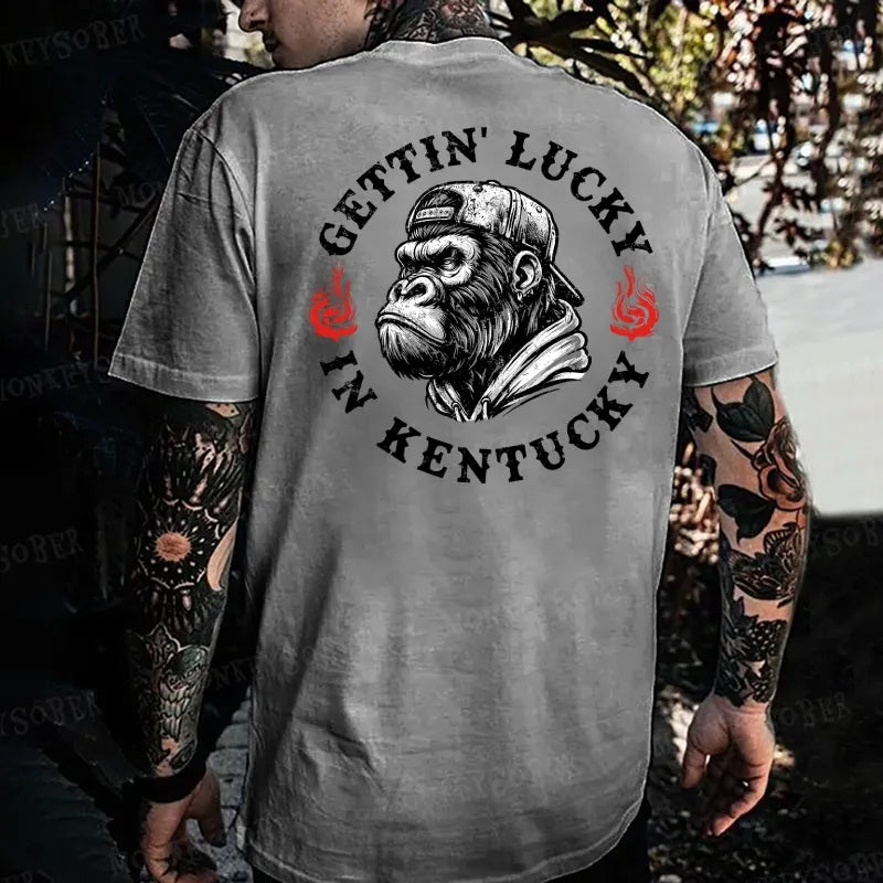 Gettin' Lucky In Kentucky Monkey T-shirt