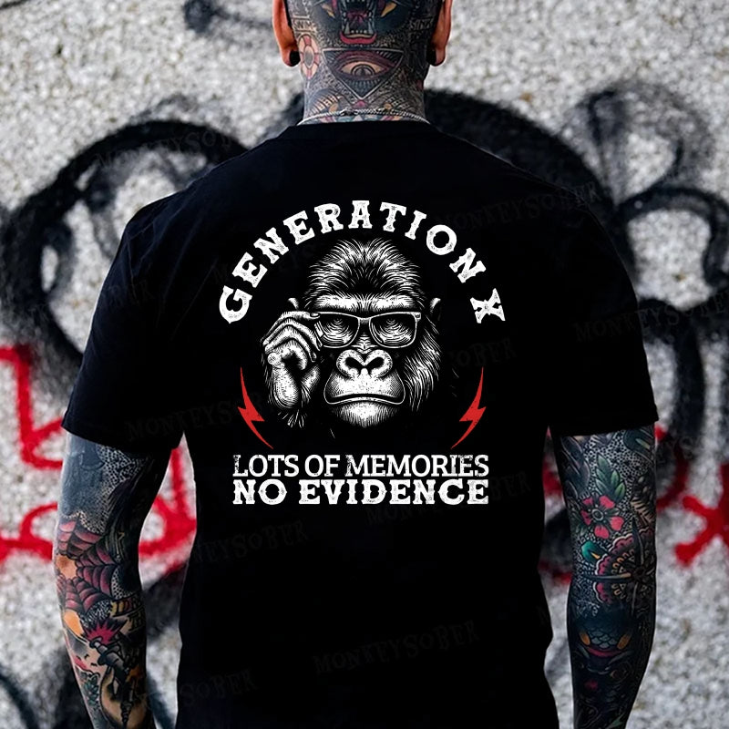 Generation X Lots Of Memories No Evidence Monkey T-shirt