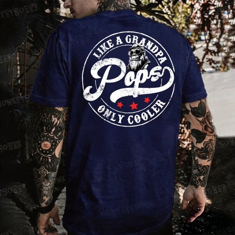Pops Like A Grandpa Only Cooler Monkey T-shirt