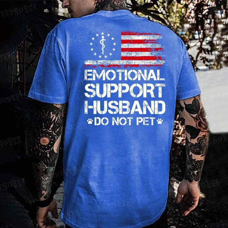 Emotional Support Husband Do Not Pet Monkey T-shirt