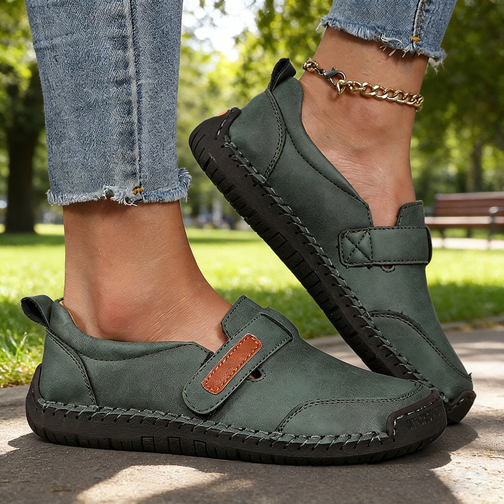 Women's Vintage Hand-Stitched Walking Shoes – Comfortable Casual Everyday Shoes