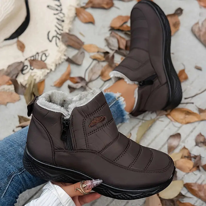 Women's Insulated Snow Boots – Waterproof, Non-Slip & Fur Lined | Comfortable Warm Winter Shoes for Mature Women