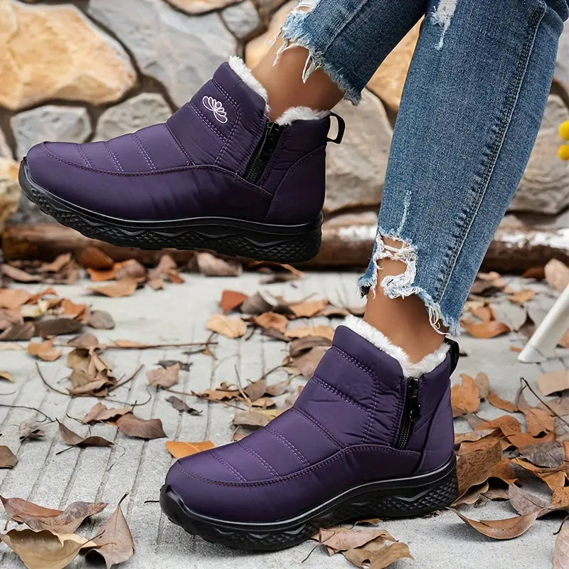 Women's Insulated Snow Boots – Waterproof, Non-Slip & Fur Lined | Comfortable Warm Winter Shoes for Mature Women