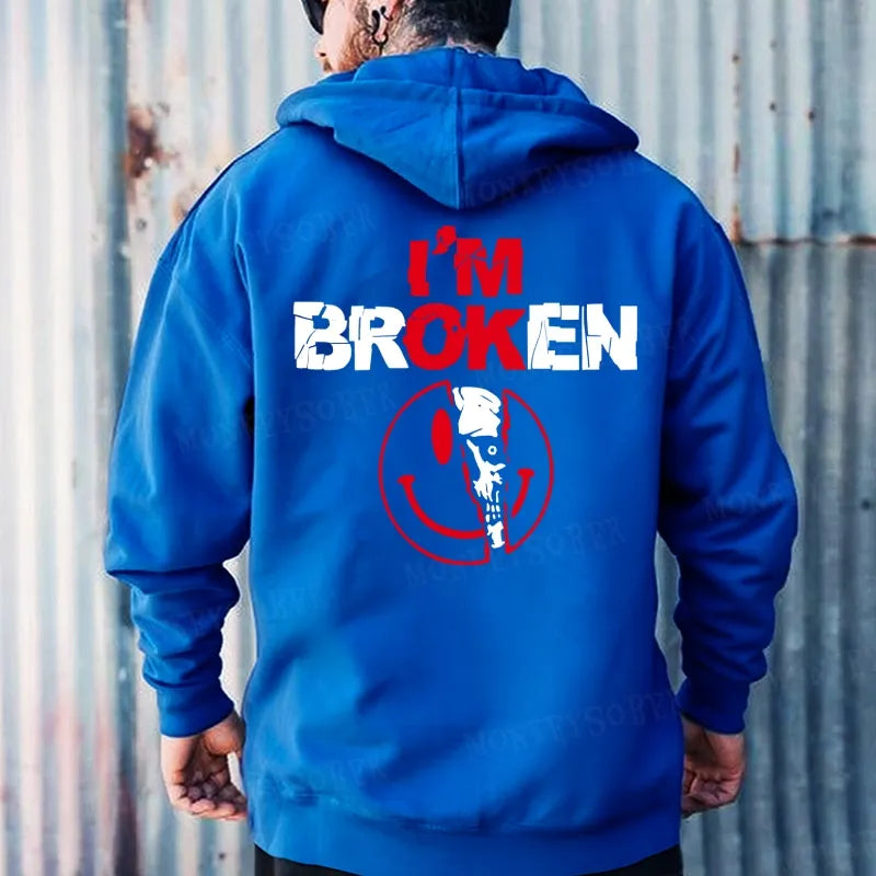 I'm Broken Skull Smile Hoodies
