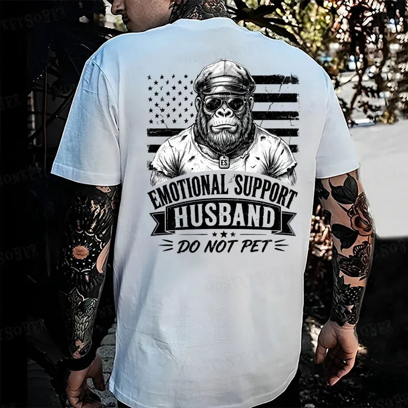 Emotional Support Husband Do Not Pet Monkey T-shirt