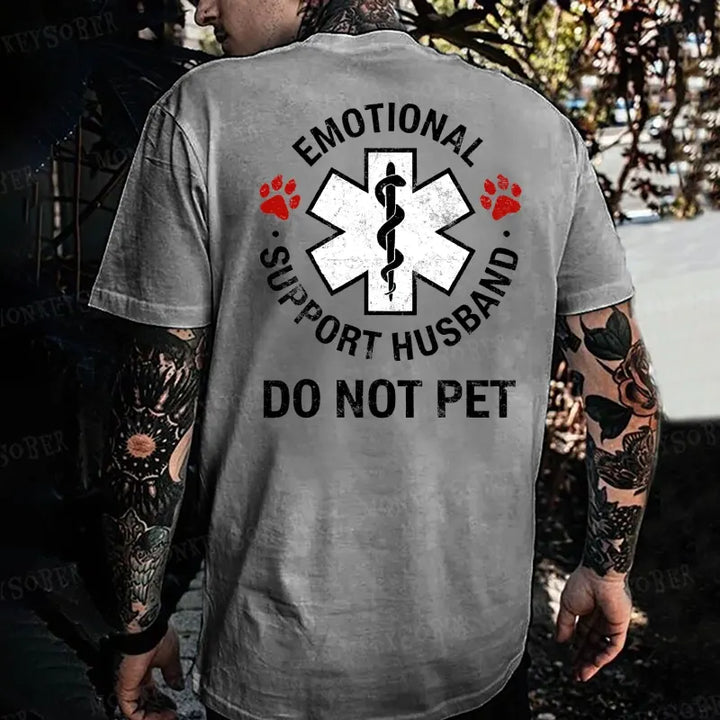 Emotional Support Husband Do Not Pet Monkey T-shirt