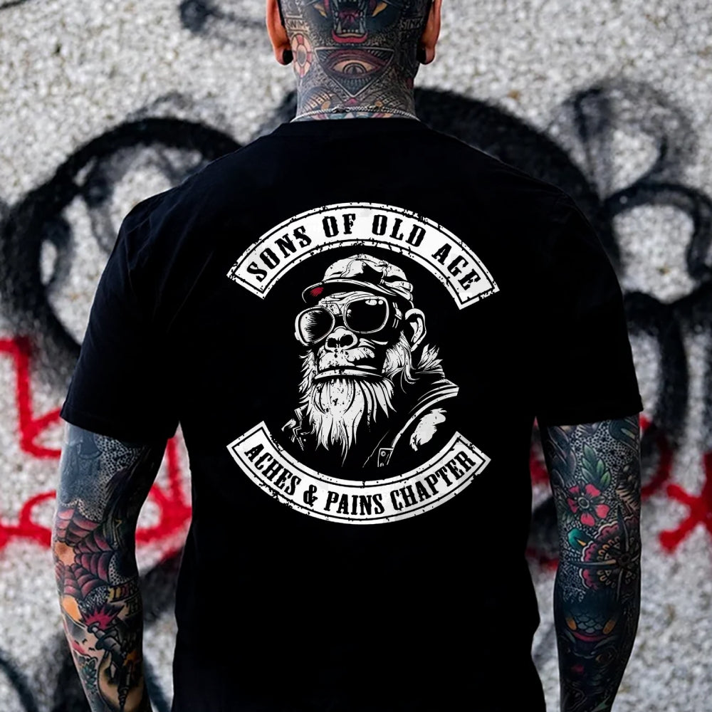 Sons Of Old Age Aches And Pain Chapter Funny Monkey T-shirt