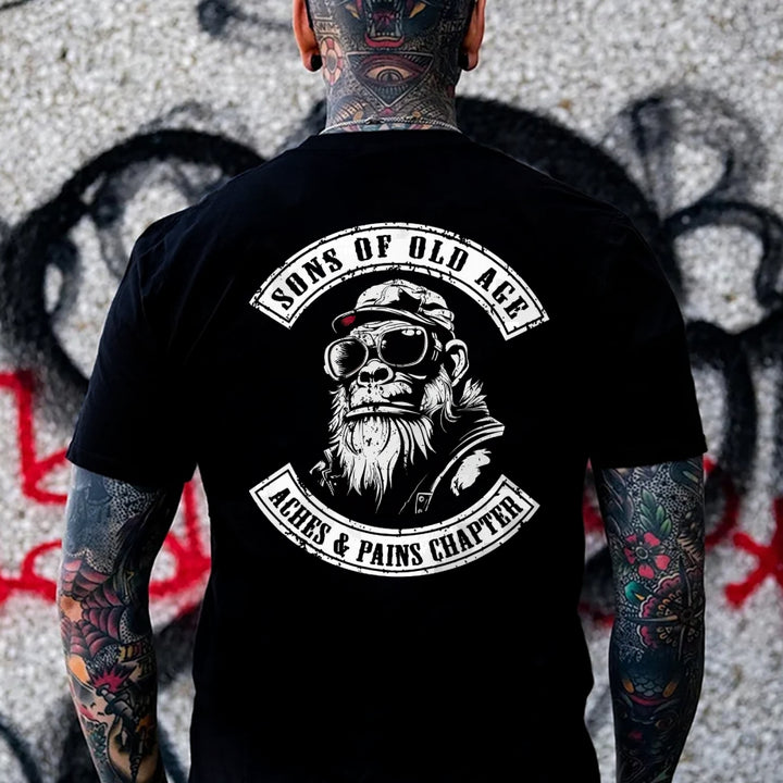 Sons Of Old Age Aches And Pain Chapter Funny Monkey T-shirt