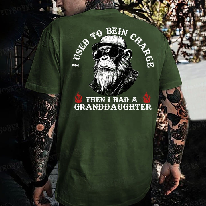 I Used To Be In Charge Then I Had A Granddaughter Monkey T-shirt