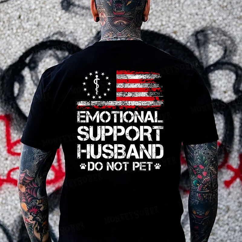 Emotional Support Husband Do Not Pet Monkey T-shirt