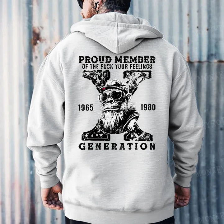 Proud Member Of The Fuck Your Feelings Monkey Hoodies