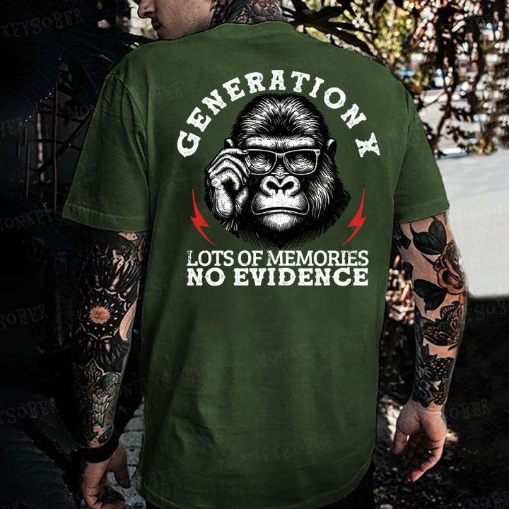 Generation X Lots Of Memories No Evidence Monkey T-shirt