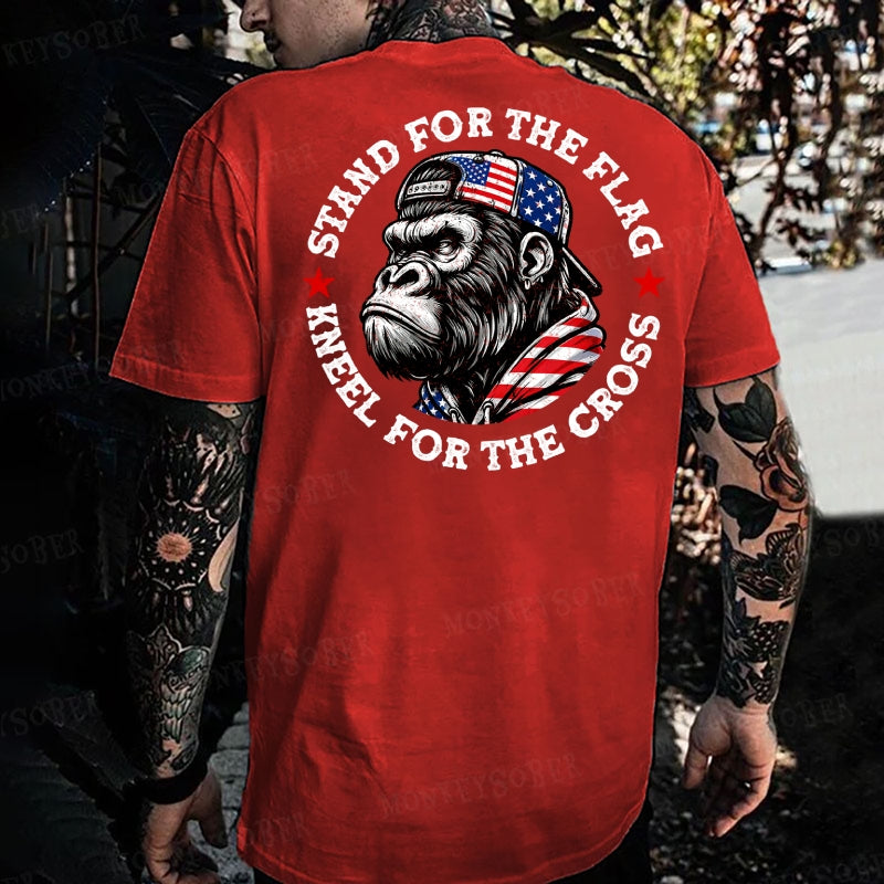 Stand For The Flag Kneel For The Cross Monkey T-shirt