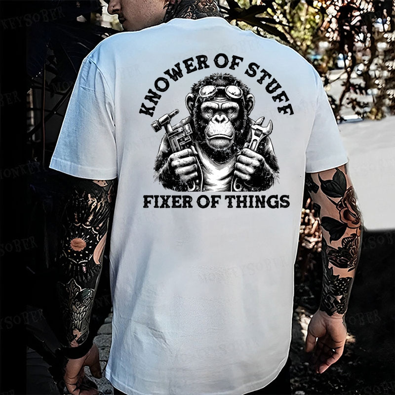 Knower of Stuff， Fixer of Things Monkey T-shirt
