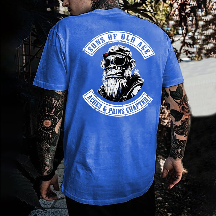 Sons Of Old Age Aches And Pain Chapter Funny Monkey T-shirt