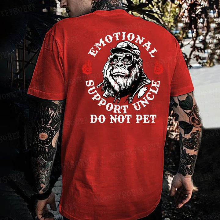 Emotional Support Uncle Do Not Pet Monkey T-shirt
