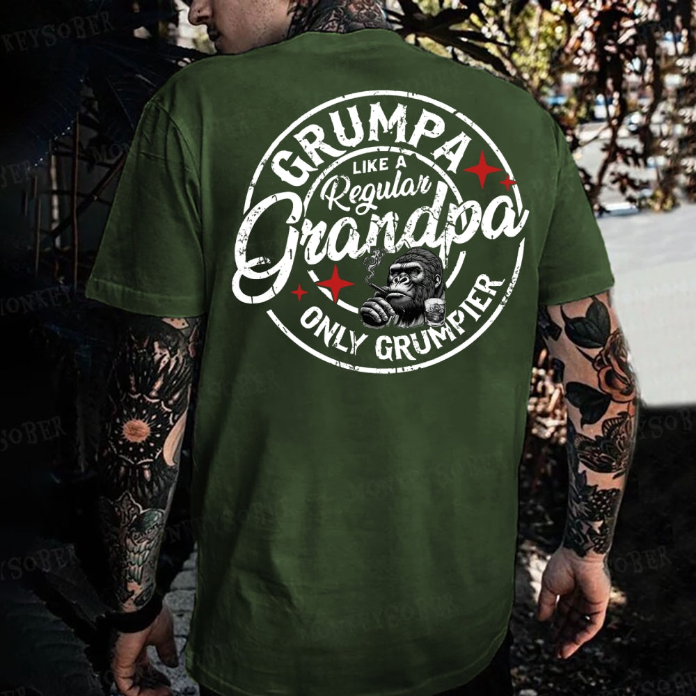 Grumpa Like A Regular Grandpa Only Grumpier Monkey T-shirt