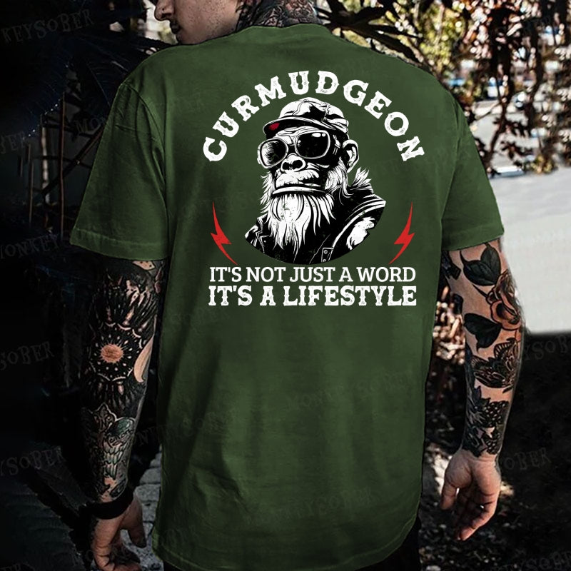 Curmudgeon It's Not Just A Word It's A Lifestyle Monkey T-shirt