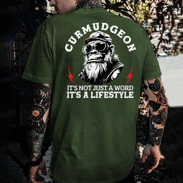 Curmudgeon It's Not Just A Word It's A Lifestyle Monkey T-shirt
