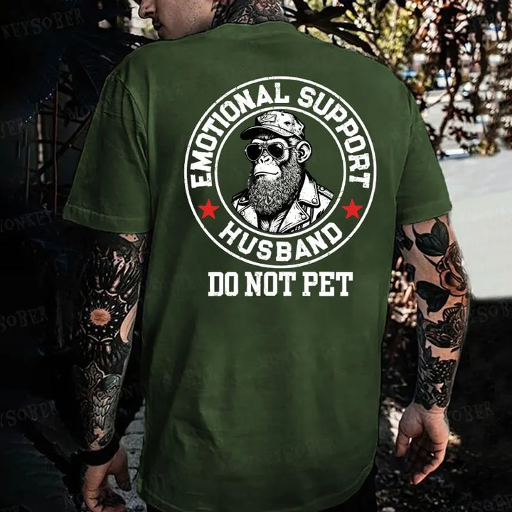 Emotional Support Husband Do Not Pet Monkey T-shirt