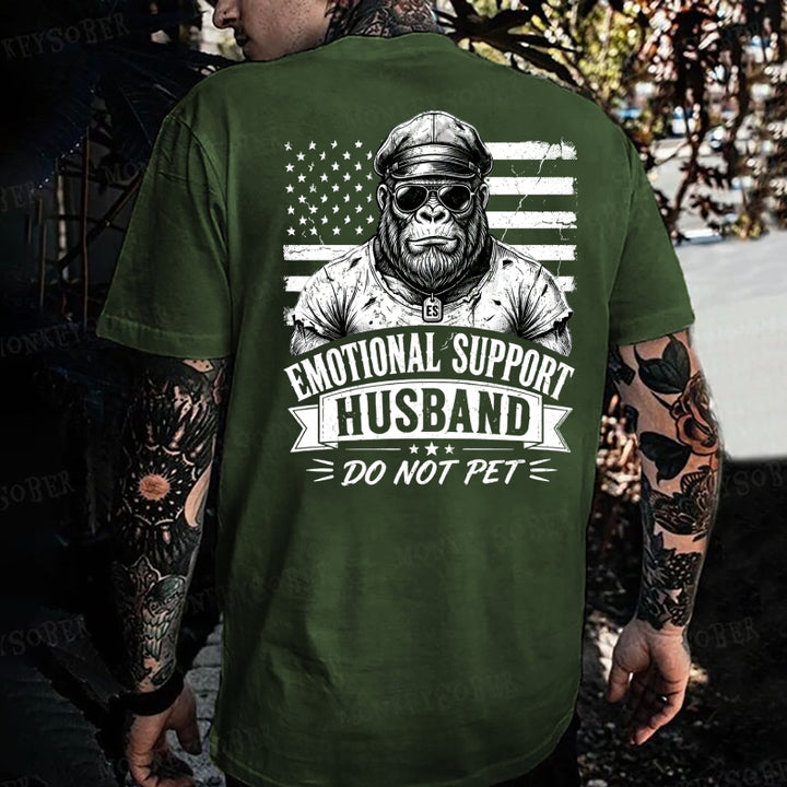 Emotional Support Husband Do Not Pet Monkey T-shirt