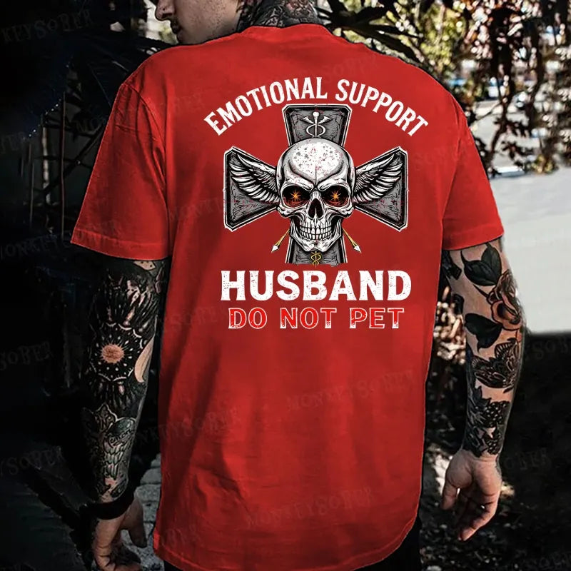 Emotional Support Husband Do Not Pet Monkey T-shirt