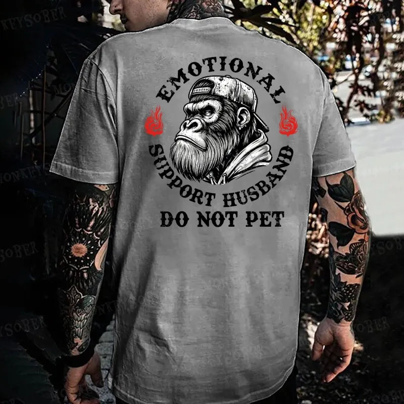 Emotional Support Husband Do Not Pet Monkey T-shirt
