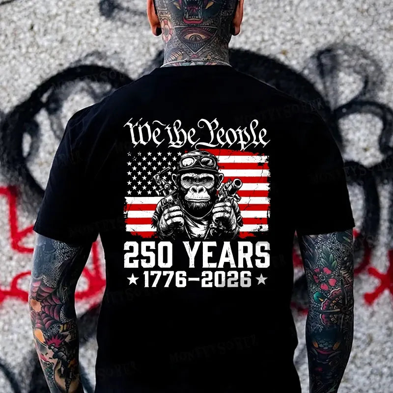 We The People 250 Years 1776-2026 Monkey T-shirt