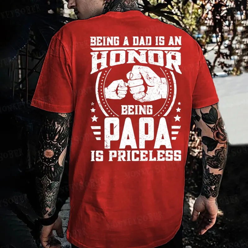 Being A Dad Is An Honor Being A Papa Is Priceless Monkey T-shirt