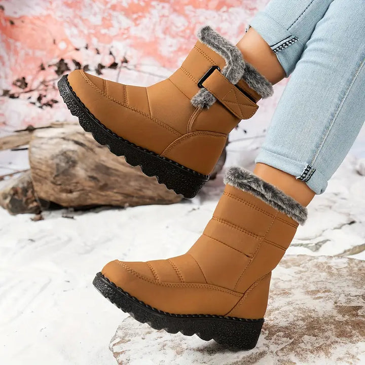 Women's Winter Fur-Lined Snow Boots – Warm, Waterproof & Non-Slip Ankle Boots for Cold Weather