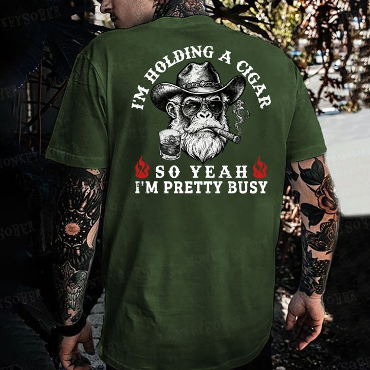 I'm Holding A Beer So Yeah, I'm Pretty Busy  Monkey T-shirt