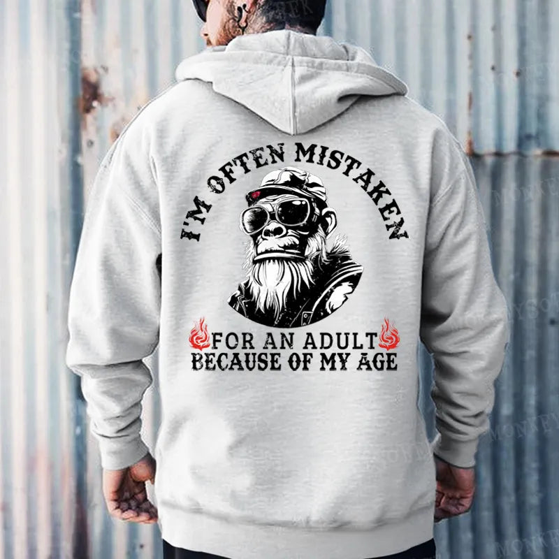 I'm Offen Mistaken For An Adult Because Of My Age Monkey Hoodies