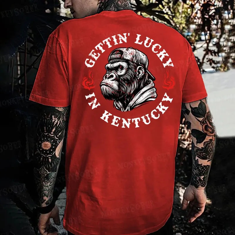 Gettin' Lucky In Kentucky Monkey T-shirt