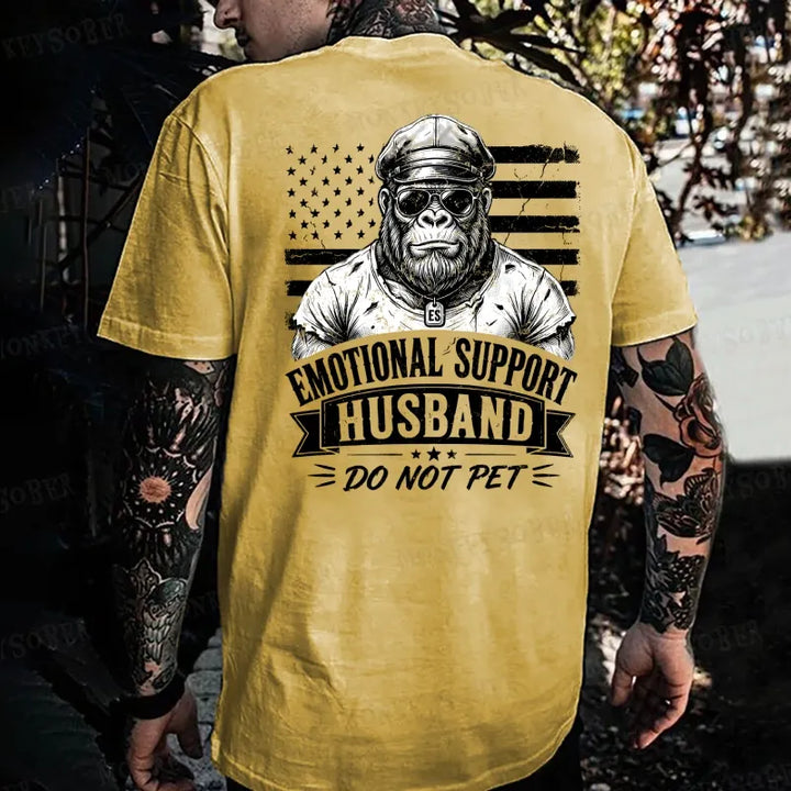 Emotional Support Husband Do Not Pet Monkey T-shirt
