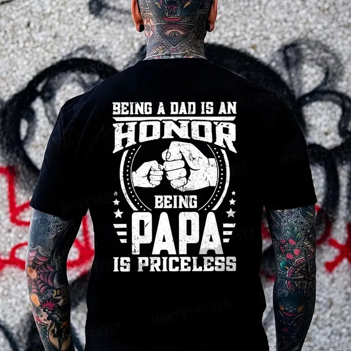 Being A Dad Is An Honor Being A Papa Is Priceless Monkey T-shirt