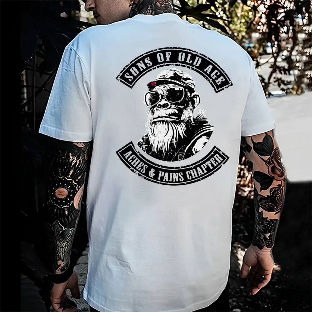 Sons Of Old Age Aches And Pain Chapter Funny Monkey T-shirt